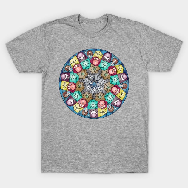 Lovecraft Symbols Mandala T-Shirt by Slightly Unhinged